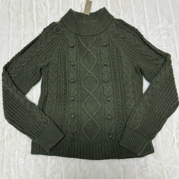 J. Crew Pom-pom Cable-knit Sweater Size Small NWT - Picture 3 of 9